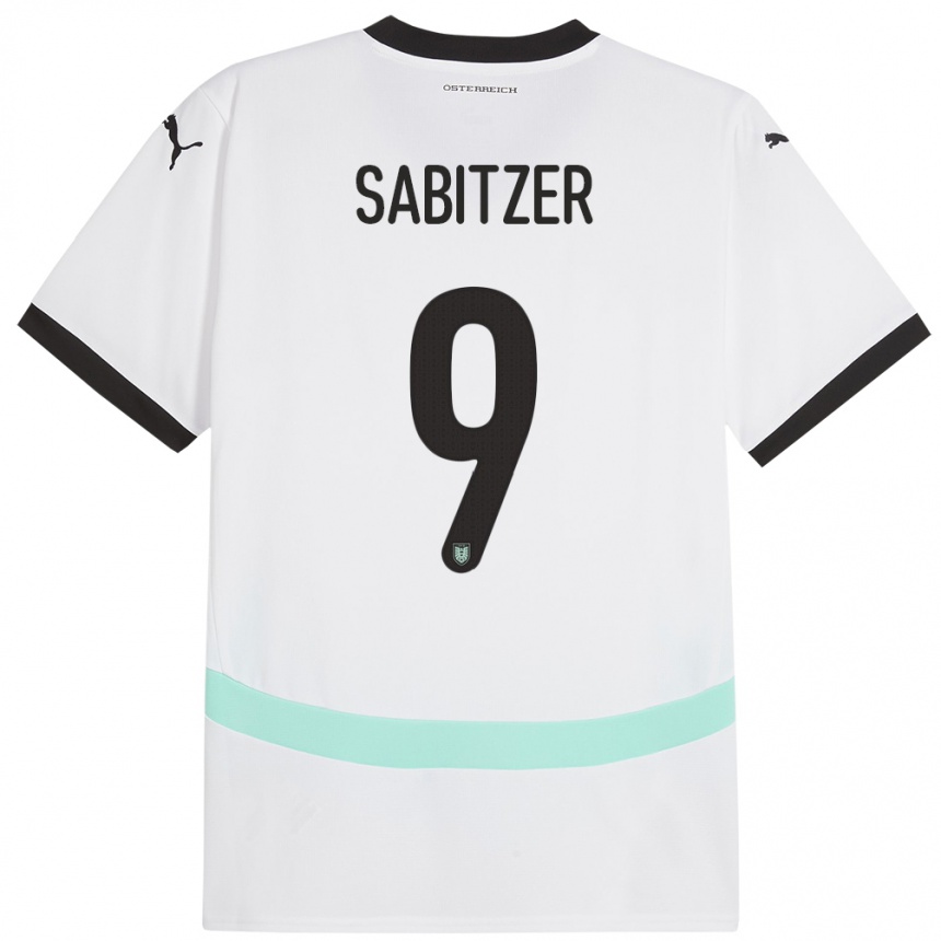 Kids Football Austria Marcel Sabitzer #9 White Away Jersey 24-26 T-Shirt Canada