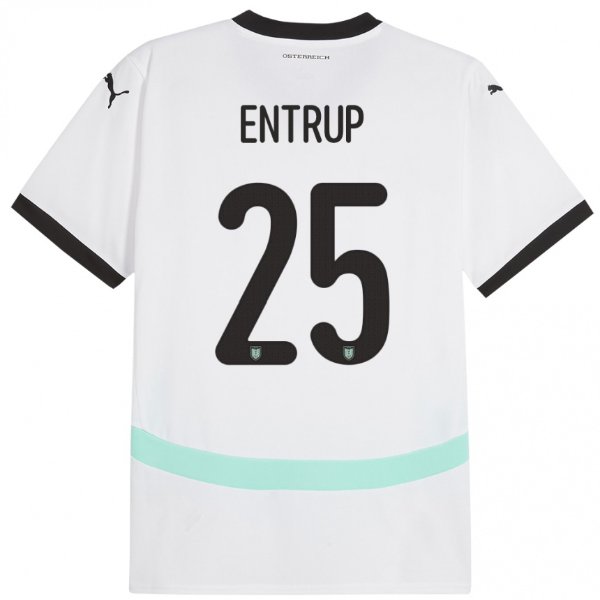 Kids Football Austria Maximilian Entrup #25 White Away Jersey 24-26 T-Shirt Canada