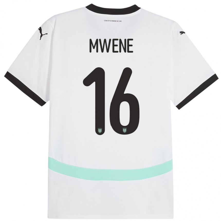 Kids Football Austria Phillipp Mwene #16 White Away Jersey 24-26 T-Shirt Canada