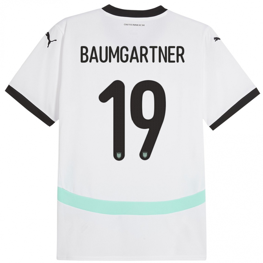 Kids Football Austria Christoph Baumgartner #19 White Away Jersey 24-26 T-Shirt Canada