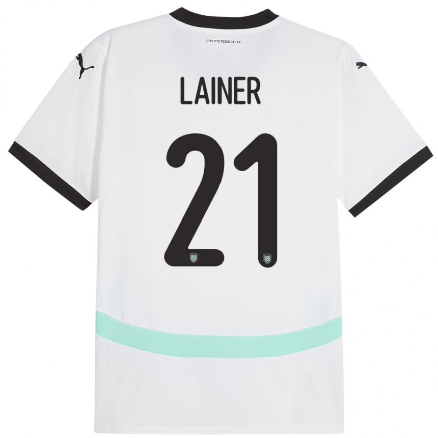 Kids Football Austria Stefan Lainer #21 White Away Jersey 24-26 T-Shirt Canada