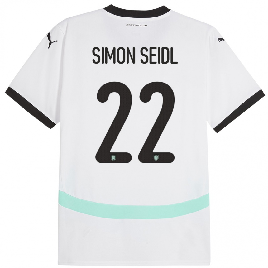 Kids Football Austria Simon Seidl #22 White Away Jersey 24-26 T-Shirt Canada