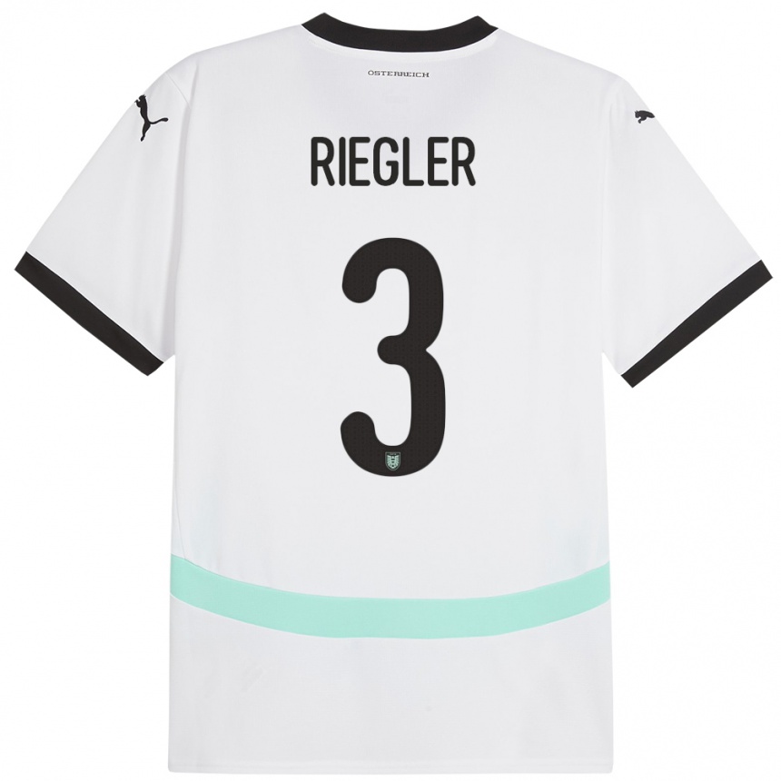 Kids Football Austria David Riegler #3 White Away Jersey 24-26 T-Shirt Canada