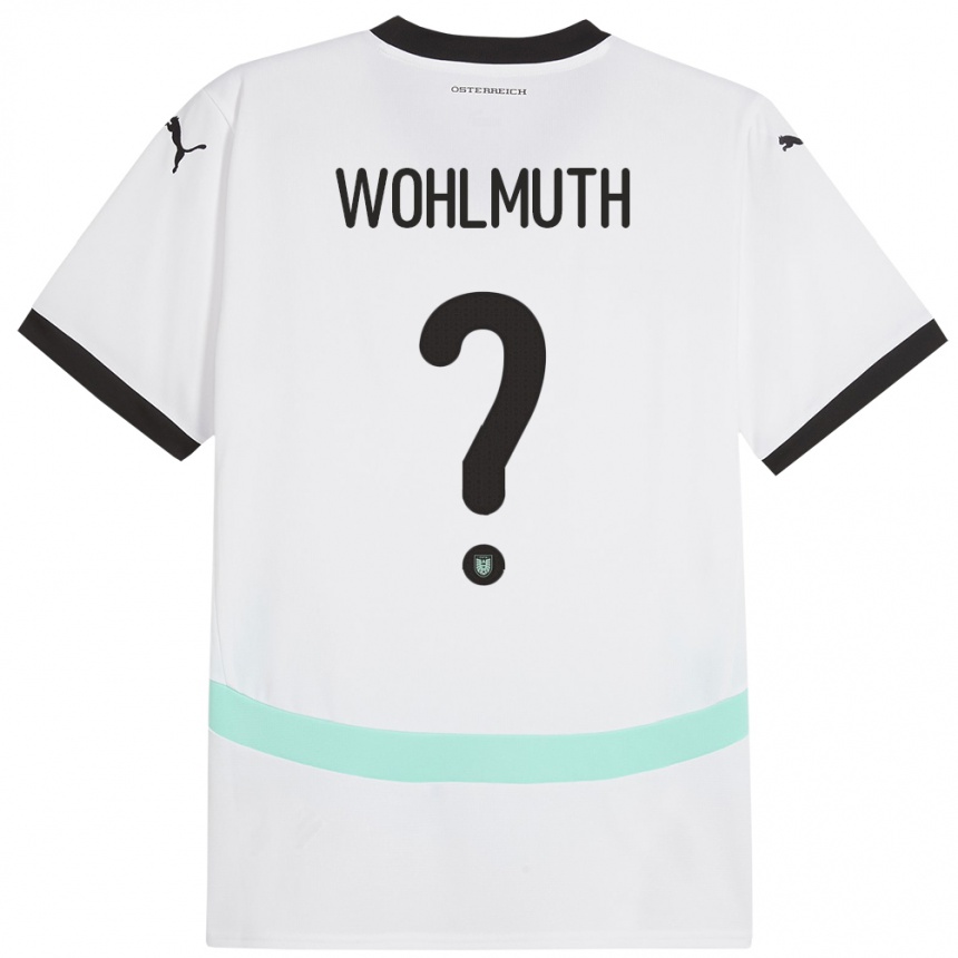 Kids Football Austria Fabian Wohlmuth #0 White Away Jersey 24-26 T-Shirt Canada