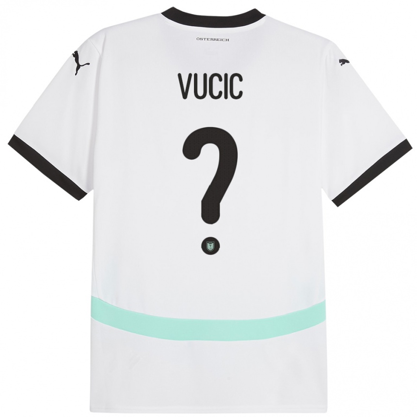 Kids Football Austria Romeo Vucic #0 White Away Jersey 24-26 T-Shirt Canada