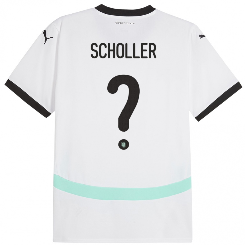 Kids Football Austria Jakob Schöller #0 White Away Jersey 24-26 T-Shirt Canada