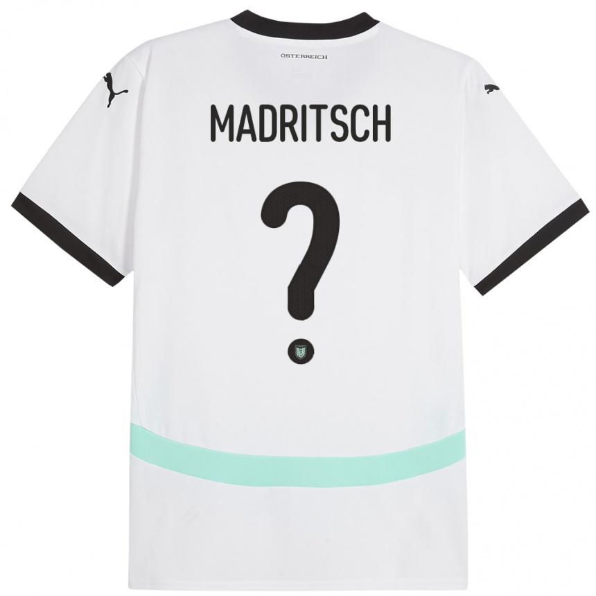 Kids Football Austria Diego Madritsch #0 White Away Jersey 24-26 T-Shirt Canada