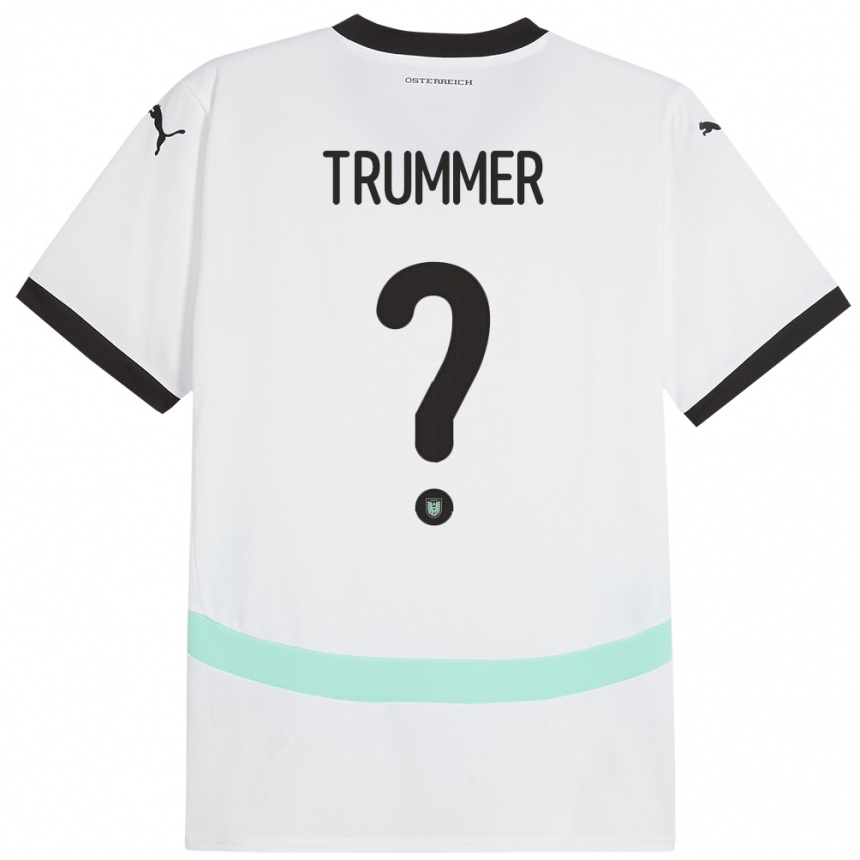 Kids Football Austria Tim Trummer #0 White Away Jersey 24-26 T-Shirt Canada