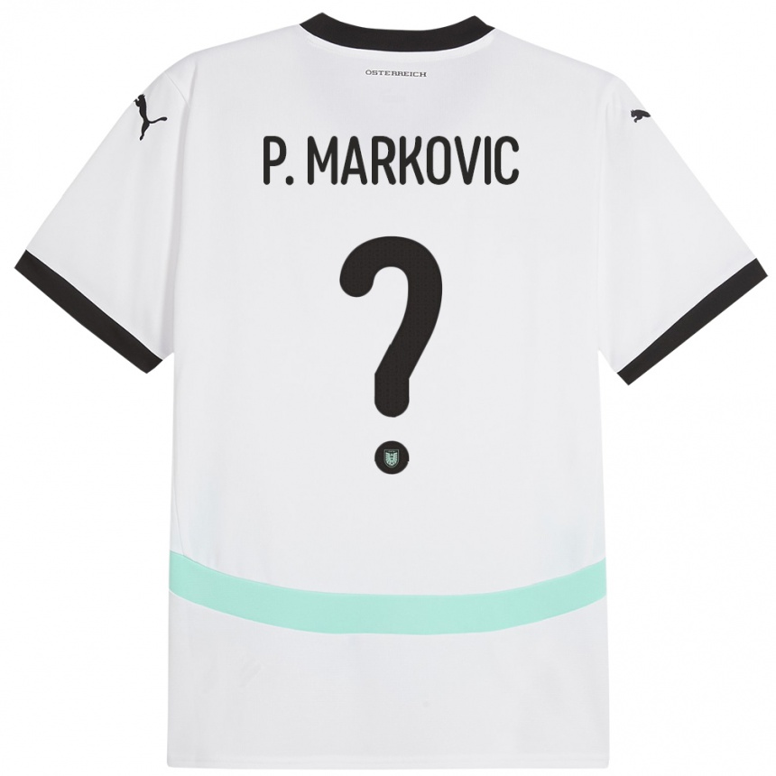 Kids Football Austria Petar Markovic #0 White Away Jersey 24-26 T-Shirt Canada