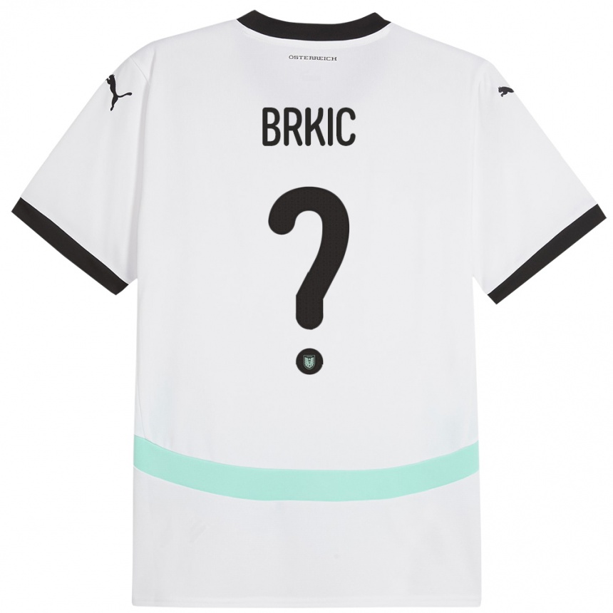 Kids Football Austria Tarik Brkic #0 White Away Jersey 24-26 T-Shirt Canada