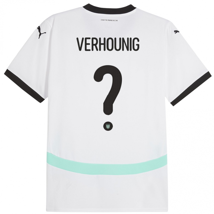 Kids Football Austria Phillip Verhounig #0 White Away Jersey 24-26 T-Shirt Canada