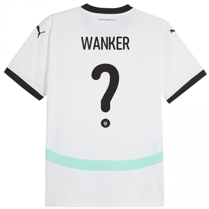 Kids Football Austria Jakob Wanker #0 White Away Jersey 24-26 T-Shirt Canada