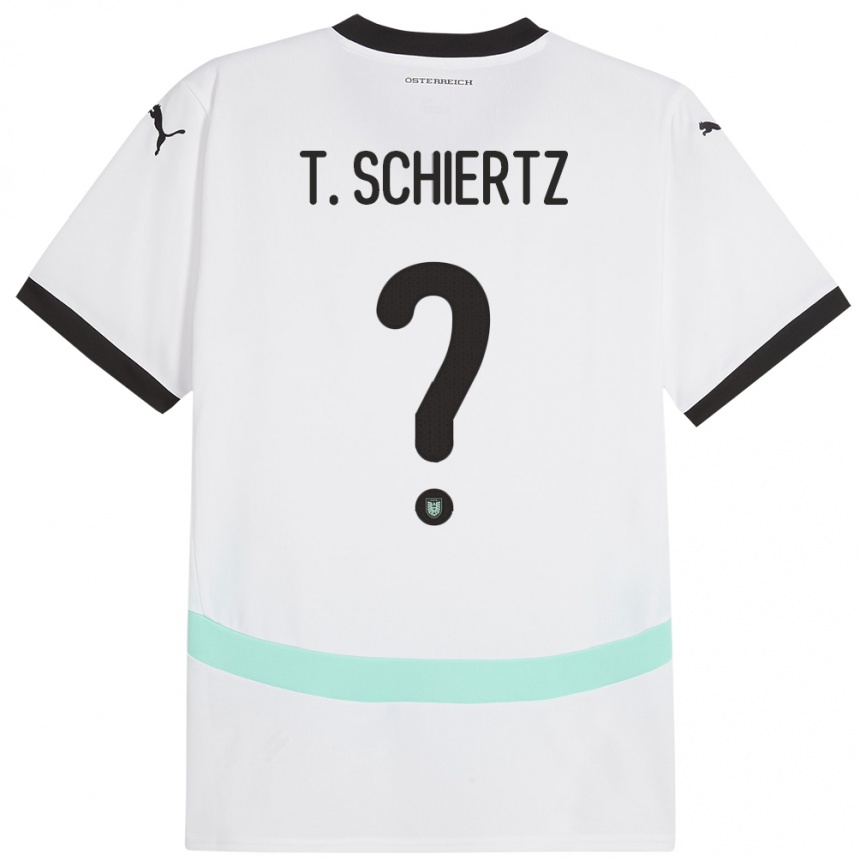 Kids Football Austria Tammo Schiertz #0 White Away Jersey 24-26 T-Shirt Canada