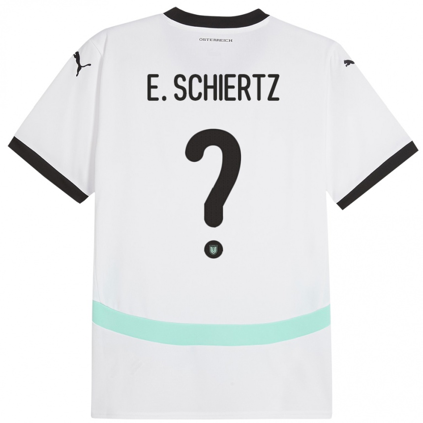 Kids Football Austria Emilio Schiertz #0 White Away Jersey 24-26 T-Shirt Canada