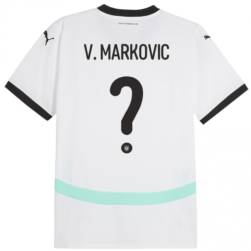 Kids Football Austria Vasilije Markovic #0 White Away Jersey 24-26 T-Shirt Canada