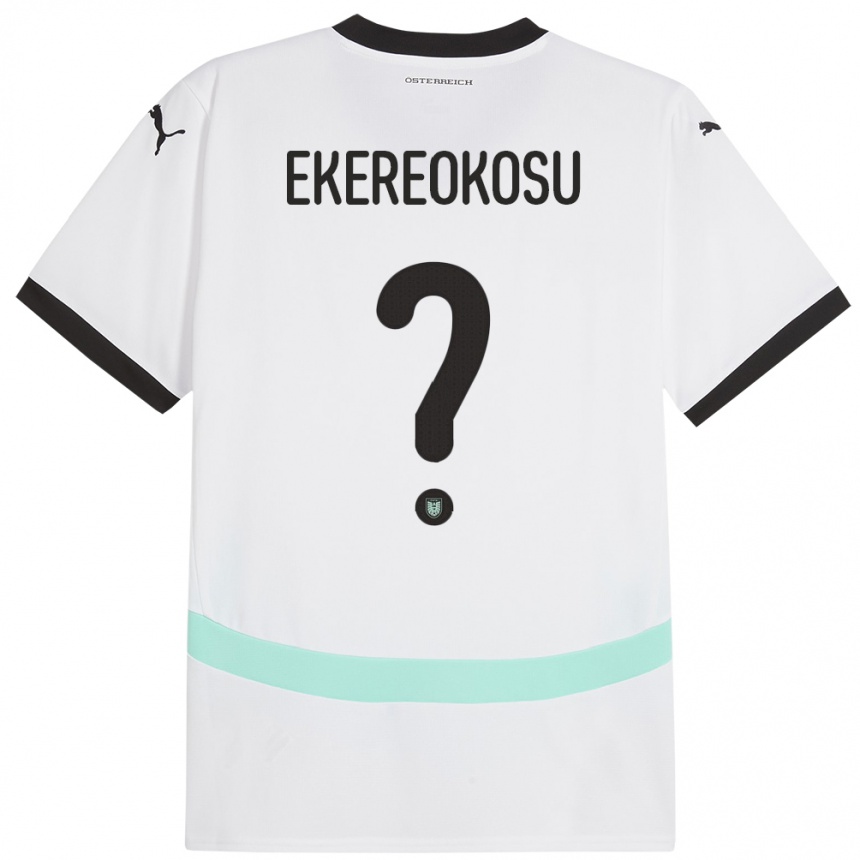 Kids Football Austria Tare Ekereokosu #0 White Away Jersey 24-26 T-Shirt Canada