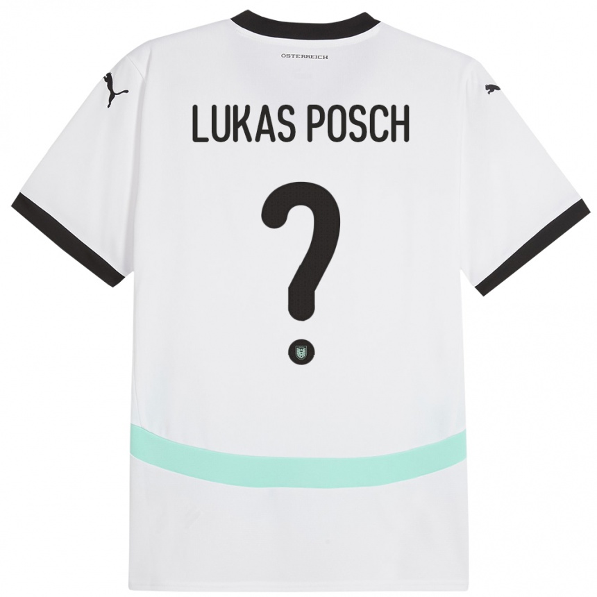 Kids Football Austria Lukas Posch #0 White Away Jersey 24-26 T-Shirt Canada