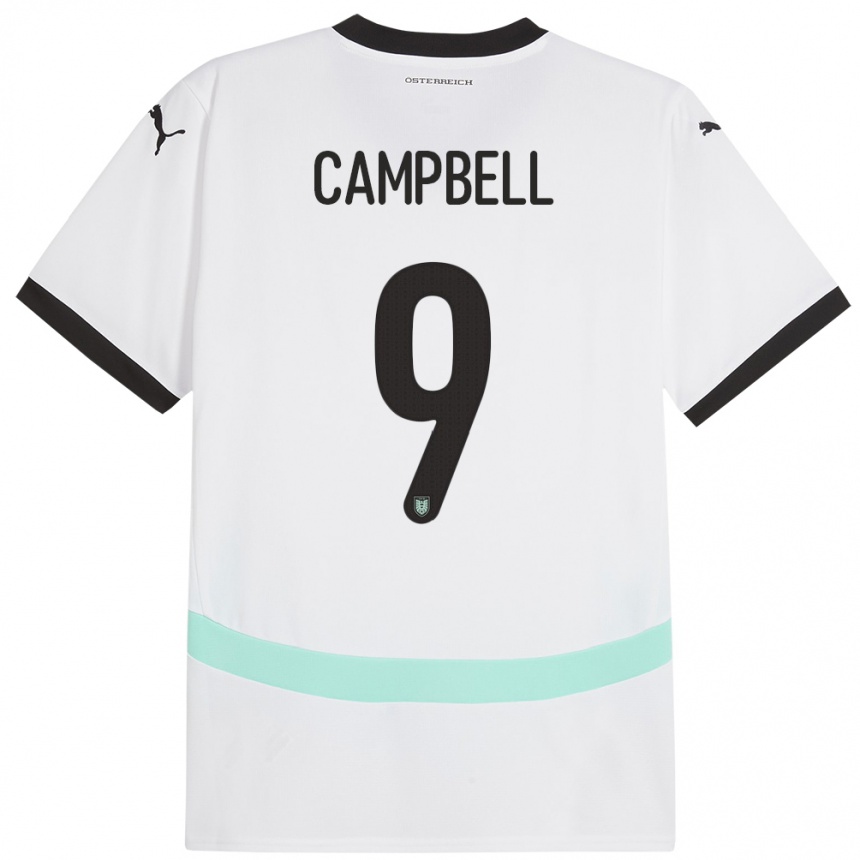 Kids Football Austria Eileen Campbell #9 White Away Jersey 24-26 T-Shirt Canada