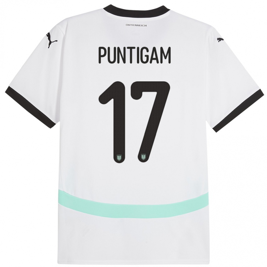 Kids Football Austria Sarah Puntigam #17 White Away Jersey 24-26 T-Shirt Canada