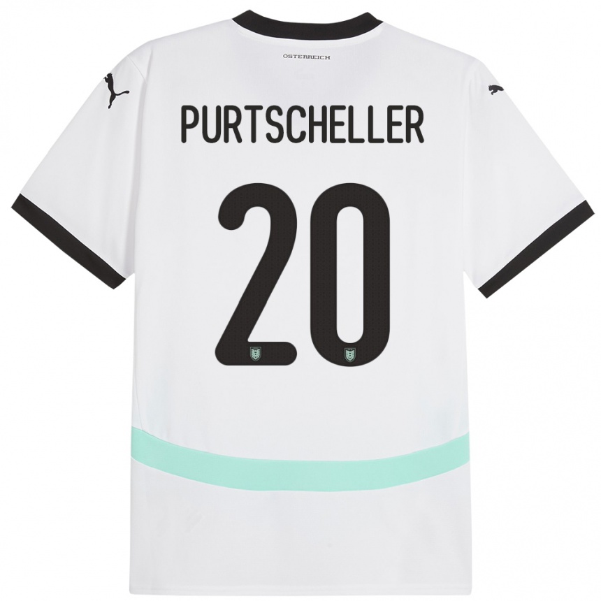 Kids Football Austria Lilli Purtscheller #20 White Away Jersey 24-26 T-Shirt Canada