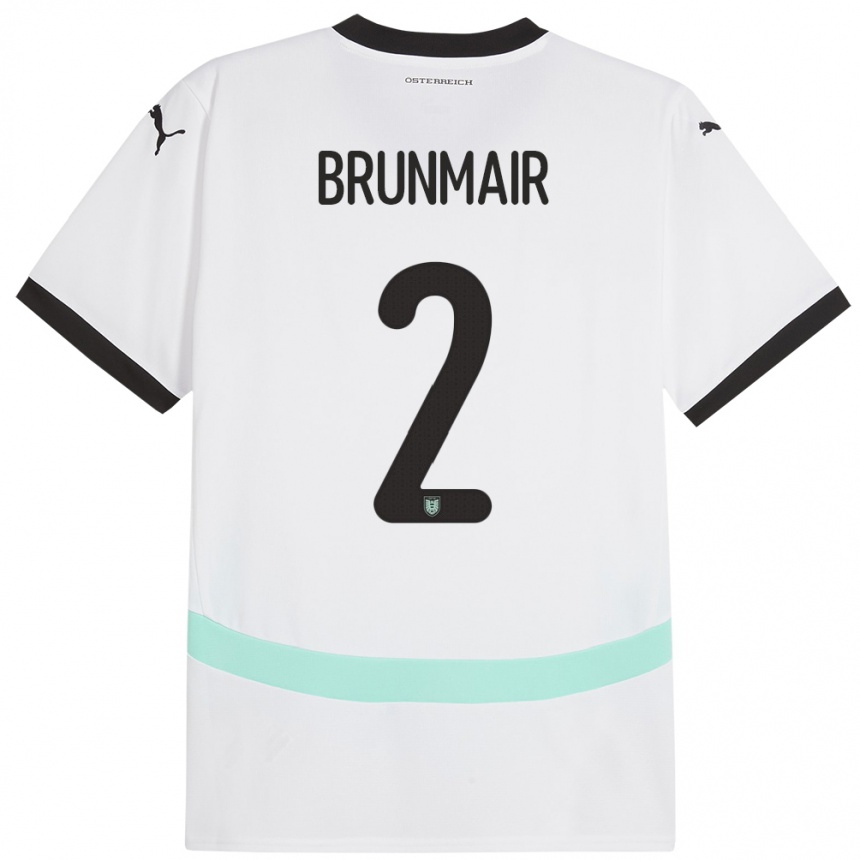 Kids Football Austria Livia Brunmair #2 White Away Jersey 24-26 T-Shirt Canada