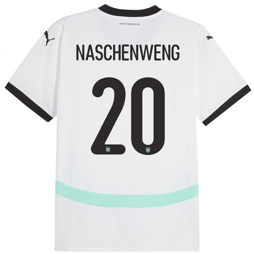 Kids Football Austria Katharina Naschenweng #20 White Away Jersey 24-26 T-Shirt Canada