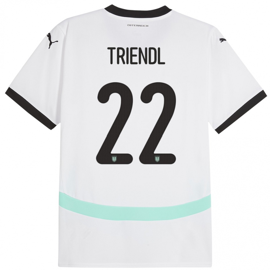 Kids Football Austria Lena Triendl #22 White Away Jersey 24-26 T-Shirt Canada