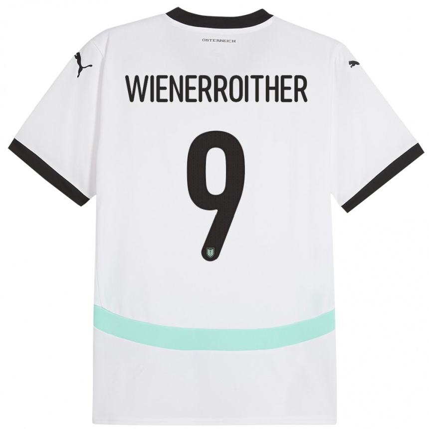 Kids Football Austria Katja Wienerroither #9 White Away Jersey 24-26 T-Shirt Canada