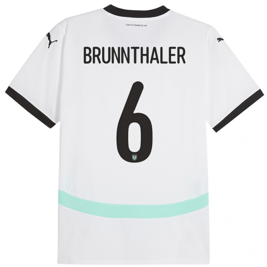 Kids Football Austria Melanie Brunnthaler #6 White Away Jersey 24-26 T-Shirt Canada