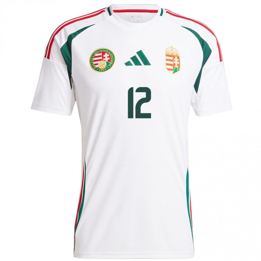 Kids Football Hungary Dénes Dibusz #12 White Away Jersey 24-26 T-Shirt Canada