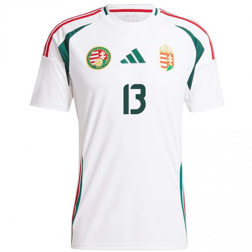 Kids Football Hungary András Eördögh #13 White Away Jersey 24-26 T-Shirt Canada