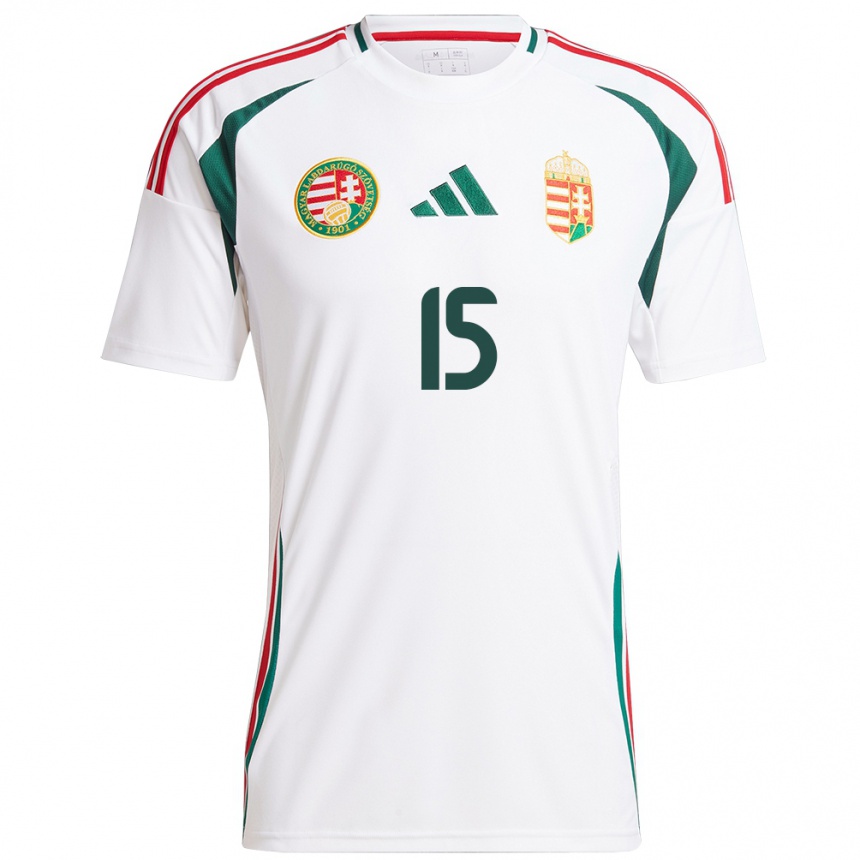 Kids Football Hungary Diana Németh #15 White Away Jersey 24-26 T-Shirt Canada