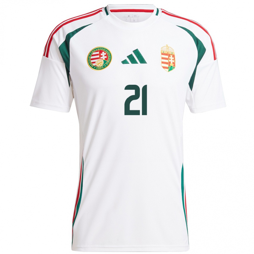 Kids Football Hungary Artúr Kancsij #21 White Away Jersey 24-26 T-Shirt Canada