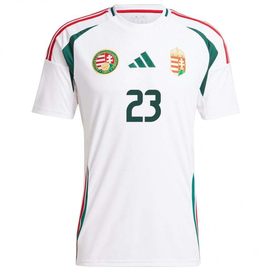 Kids Football Hungary Luca Papp #23 White Away Jersey 24-26 T-Shirt Canada