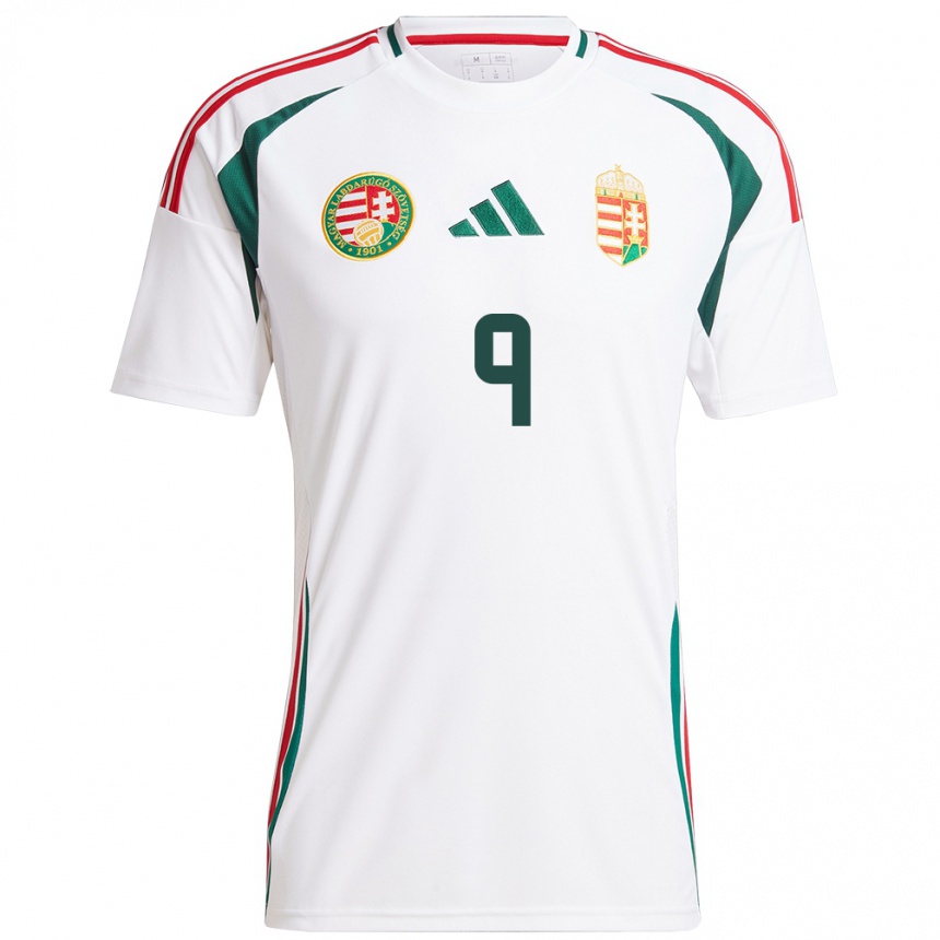 Kids Football Hungary András Németh #9 White Away Jersey 24-26 T-Shirt Canada