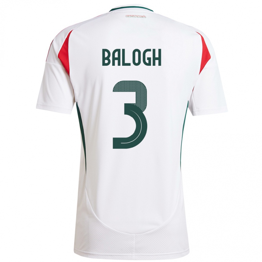 Kids Football Hungary Botond Balogh #3 White Away Jersey 24-26 T-Shirt Canada