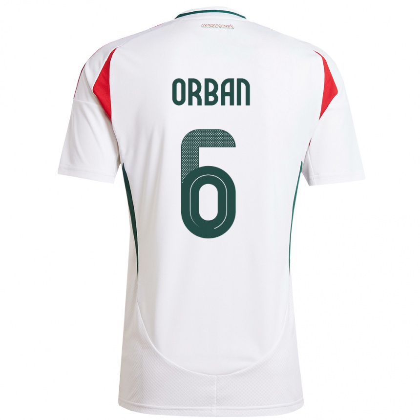 Kids Football Hungary Willi Orbán #6 White Away Jersey 24-26 T-Shirt Canada