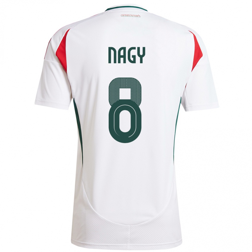 Kids Football Hungary Ádám Nagy #8 White Away Jersey 24-26 T-Shirt Canada