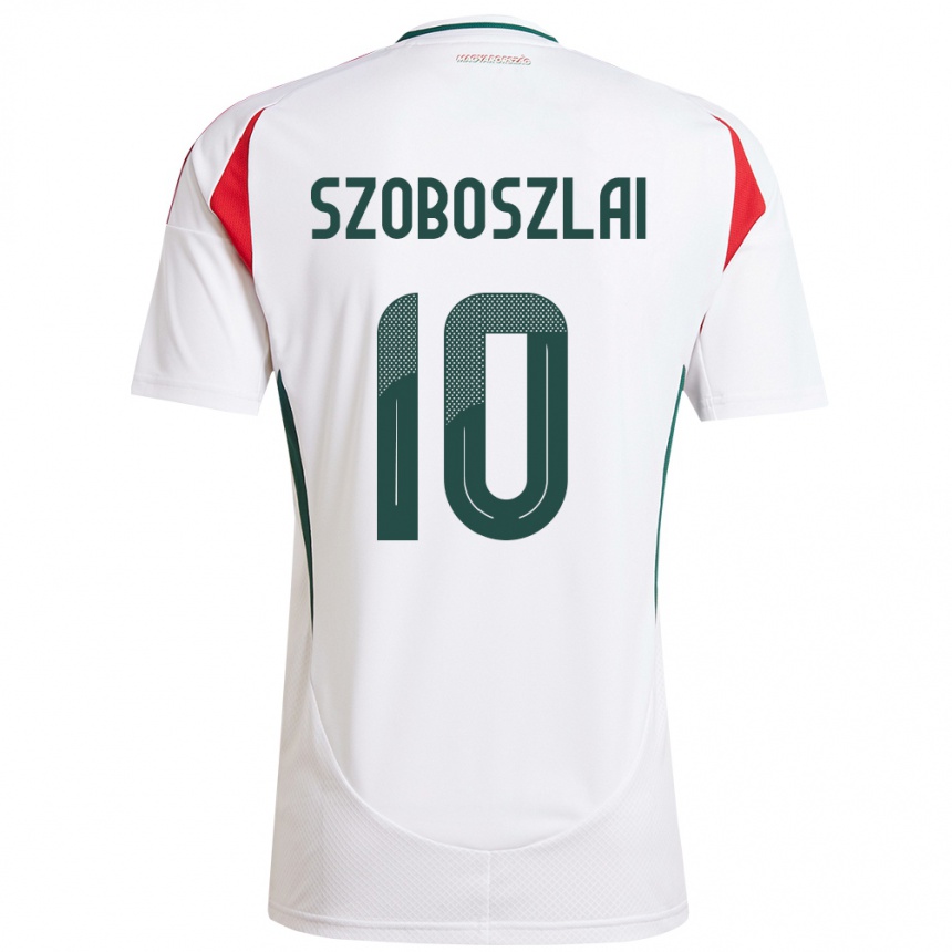 Kids Football Hungary Dominik Szoboszlai #10 White Away Jersey 24-26 T-Shirt Canada