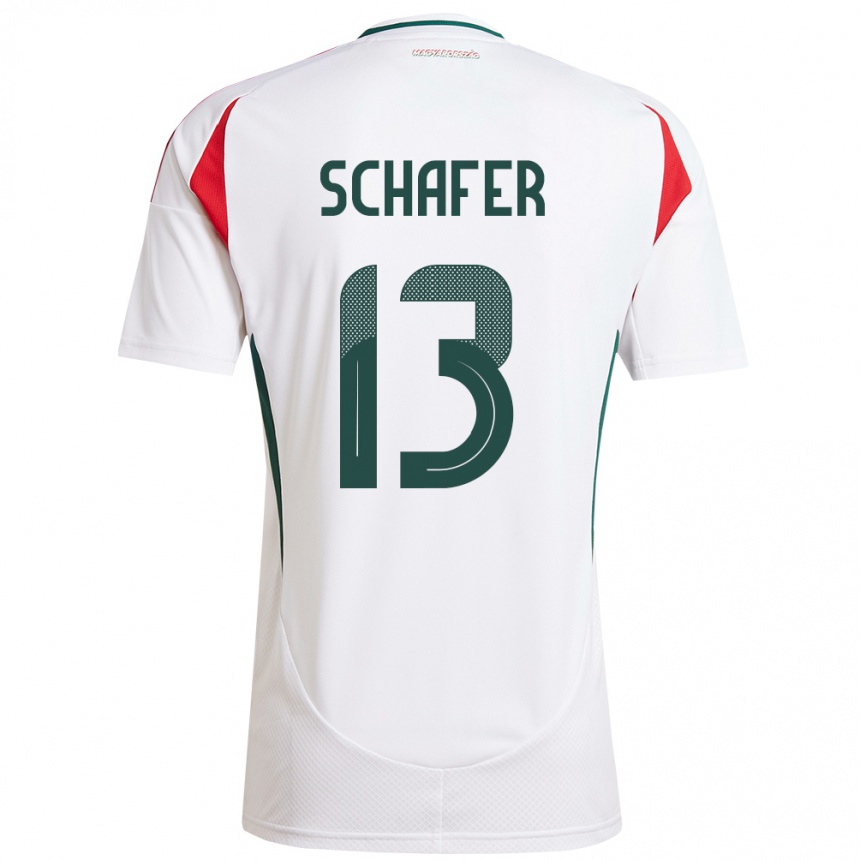 Kids Football Hungary András Schäfer #13 White Away Jersey 24-26 T-Shirt Canada