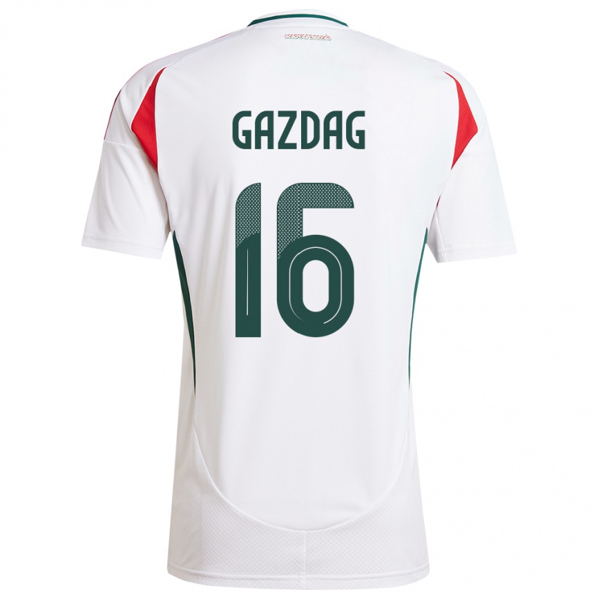 Kids Football Hungary Dániel Gazdag #16 White Away Jersey 24-26 T-Shirt Canada