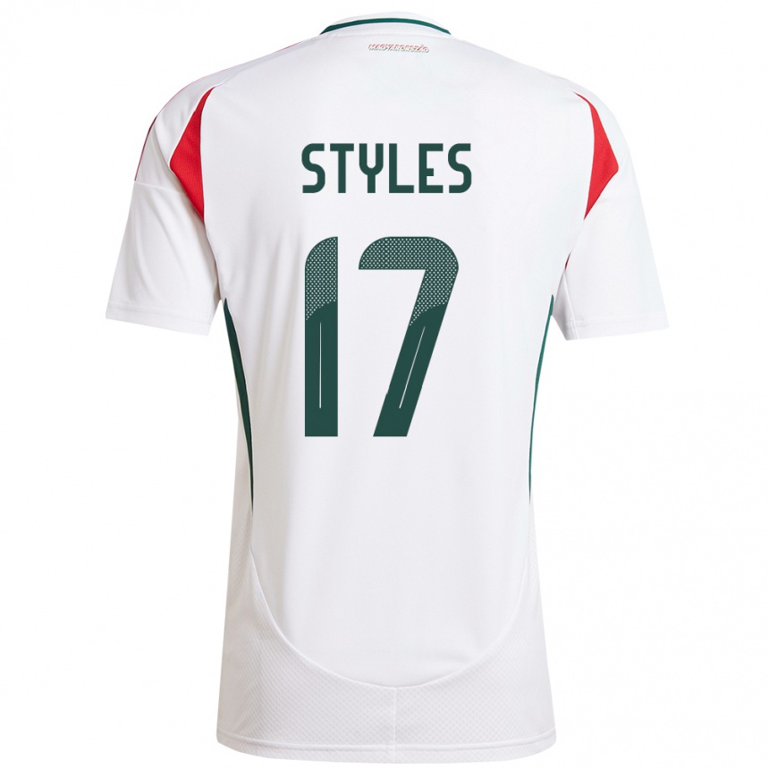 Kids Football Hungary Callum Styles #17 White Away Jersey 24-26 T-Shirt Canada