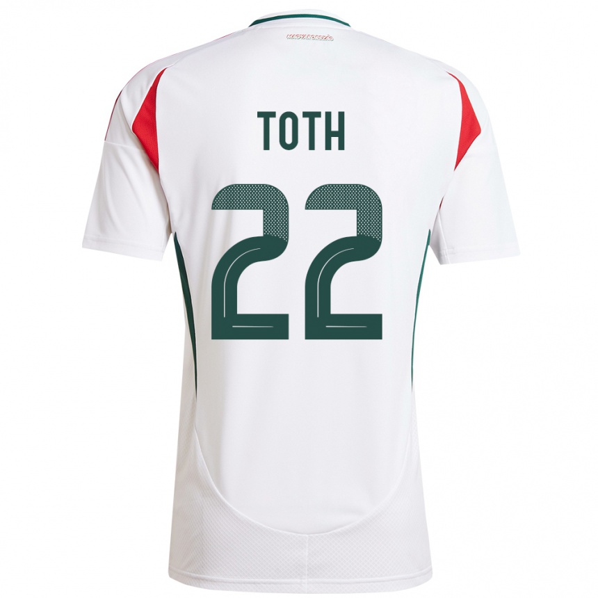 Kids Football Hungary Balázs Tóth #22 White Away Jersey 24-26 T-Shirt Canada