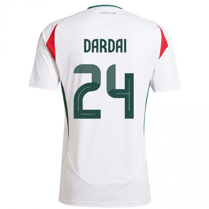 Kids Football Hungary Márton Dárdai #24 White Away Jersey 24-26 T-Shirt Canada