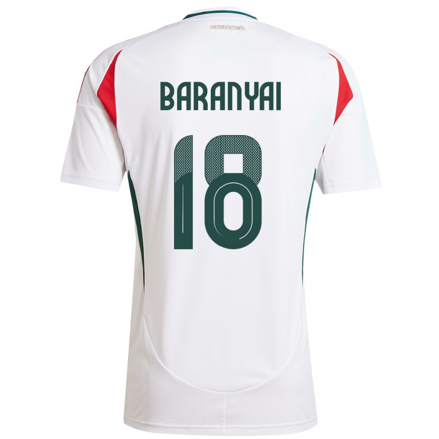 Kids Football Hungary Nimród Baranyai #18 White Away Jersey 24-26 T-Shirt Canada