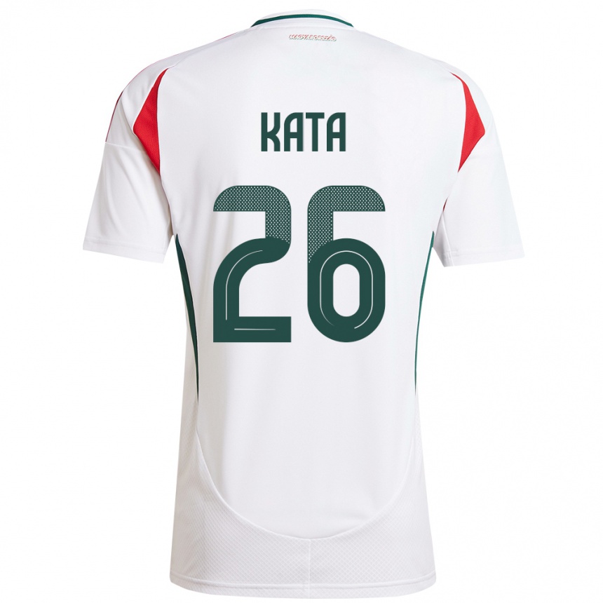 Kids Football Hungary Mihály Kata #26 White Away Jersey 24-26 T-Shirt Canada