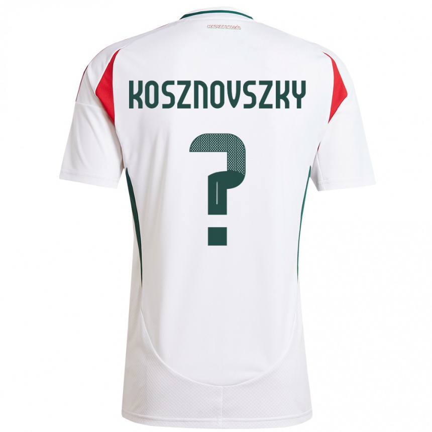 Kids Football Hungary Márk Kosznovszky #0 White Away Jersey 24-26 T-Shirt Canada