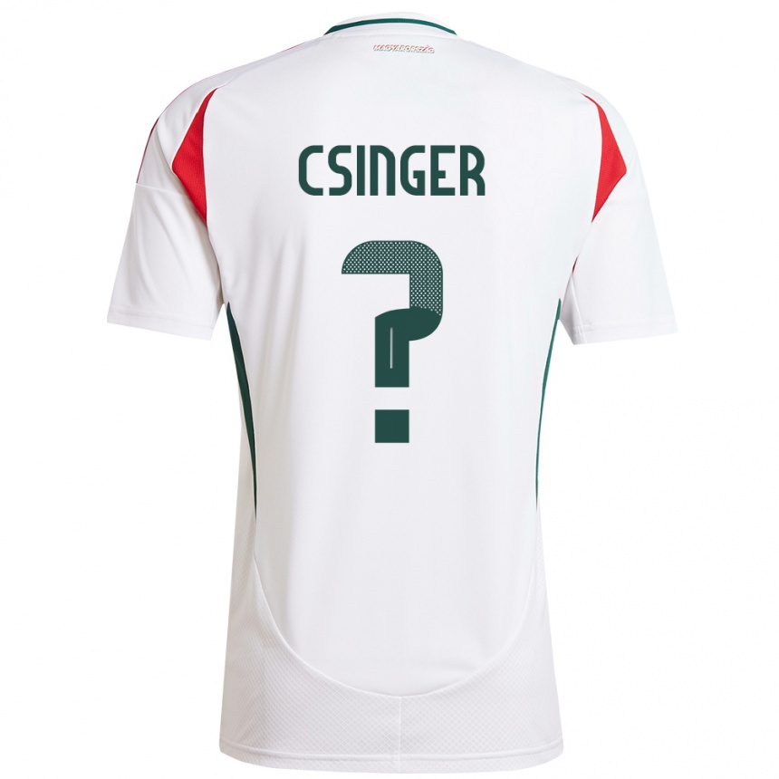 Kids Football Hungary Márk Csinger #0 White Away Jersey 24-26 T-Shirt Canada