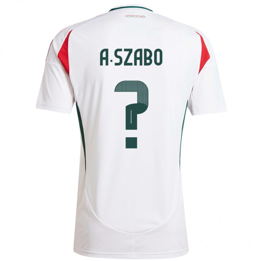 Kids Football Hungary Alex Szabó #0 White Away Jersey 24-26 T-Shirt Canada