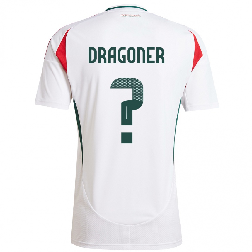 Kids Football Hungary Áron Dragóner #0 White Away Jersey 24-26 T-Shirt Canada